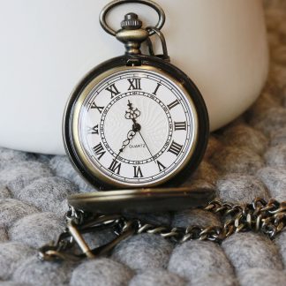 Classic Roman Numeral Bronze Pocket Watch