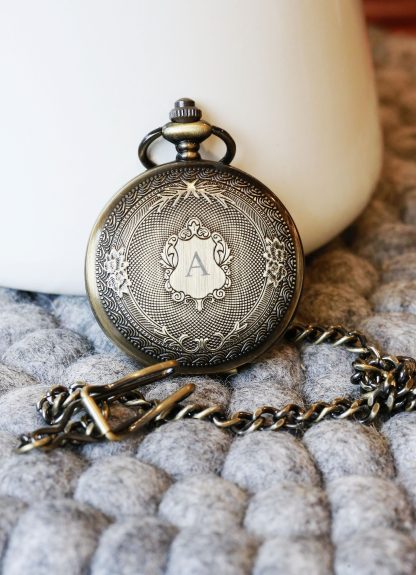 Classic Roman Numeral Bronze Pocket Watch - Image 3