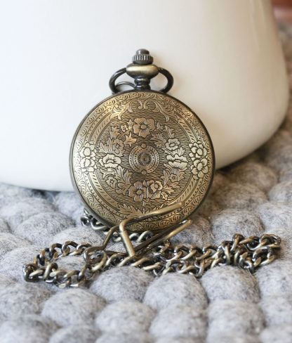 Classic Roman Numeral Bronze Pocket Watch - Image 2