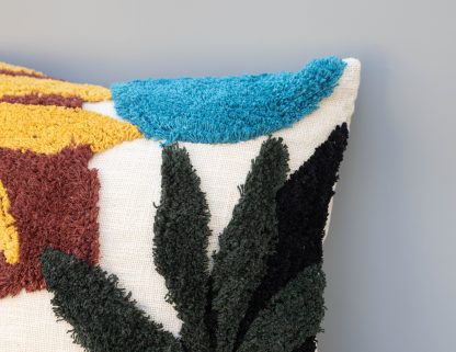Colorful Abstract Leaf Tufted Cushion Cover - Image 4