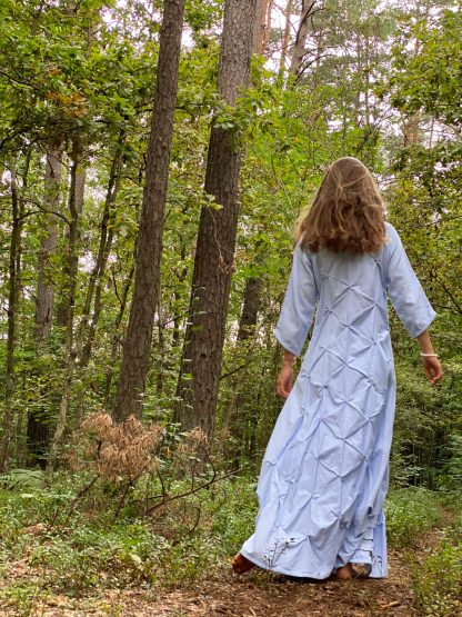 Forest style pleated linen dress - Image 3