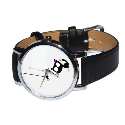 Curious Cat & Spider Wristwatch – Whimsical Animal Design - Image 3