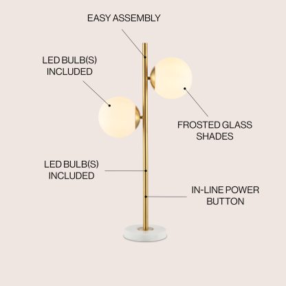 Dual Light Coast Vintage LED Table Lamp - Image 3