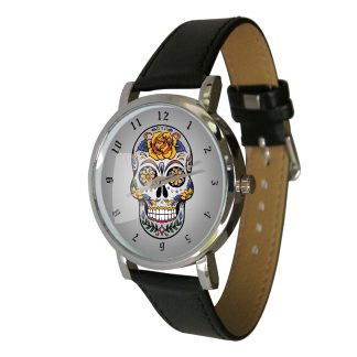 Day of the Dead Sugar Skull Watch – Vibrant Artistic Timepiece