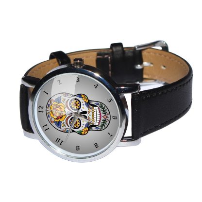 Day of the Dead Sugar Skull Watch – Vibrant Artistic Timepiece - Image 3