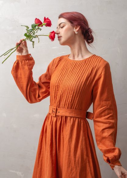 Vintage Linen Waist Dress - Image 6