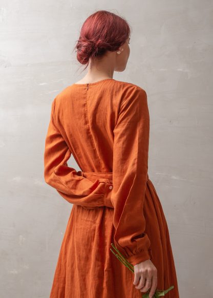 Vintage Linen Waist Dress - Image 3