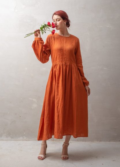 Vintage Linen Waist Dress