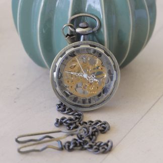 Elegant Skeleton Mechanical Pocket Watch