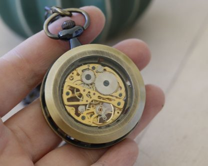 Elegant Skeleton Mechanical Pocket Watch - Image 2