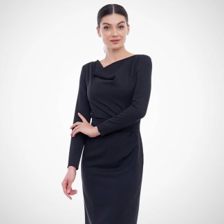 Fashionable scarf collar dress