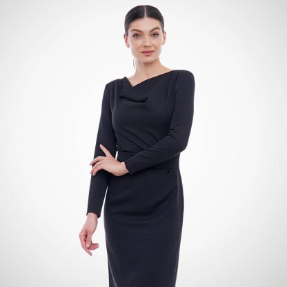 Fashionable scarf collar dress