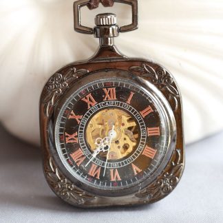 Gothic Steampunk Skeleton Pocket Watch