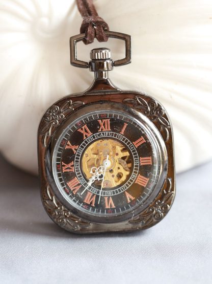 Gothic Steampunk Skeleton Pocket Watch