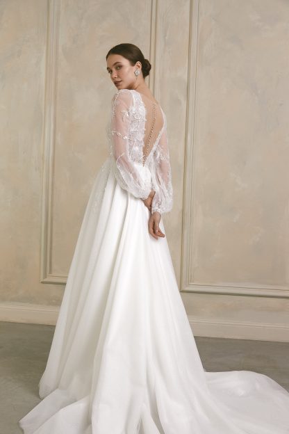 Floral Lace Wedding Dress - Image 6