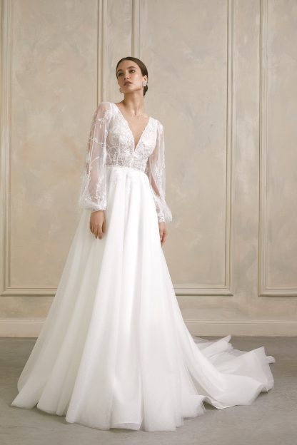Floral Lace Wedding Dress - Image 3