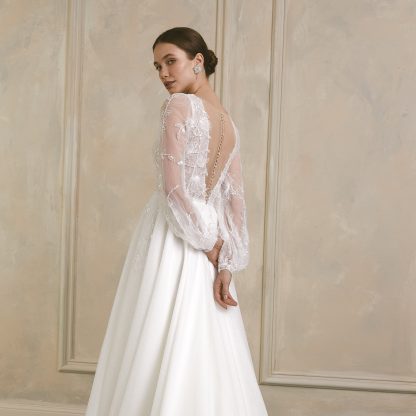 Floral Lace Wedding Dress - Image 2