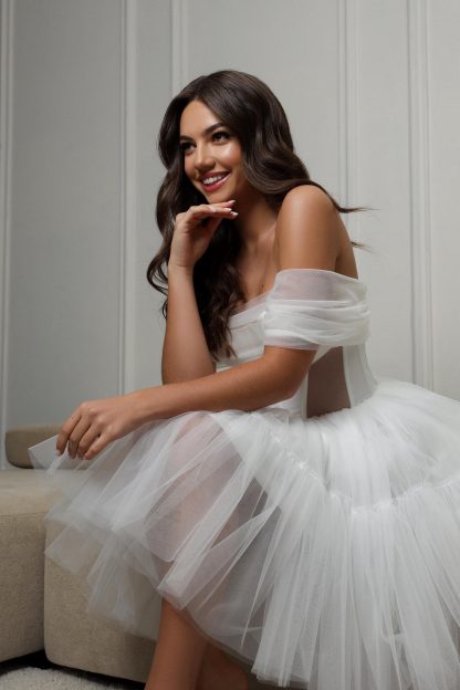 Short Tulle Wedding Dress - Image 4
