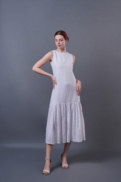 Sleeveless Pleated Hem Dress - Image 5