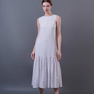 Sleeveless Pleated Hem Dress