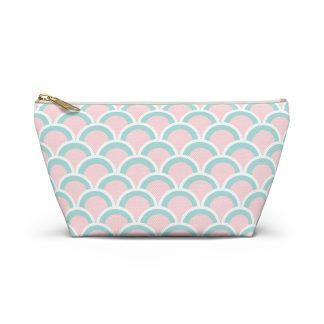 Pink scale pattern cosmetic bag