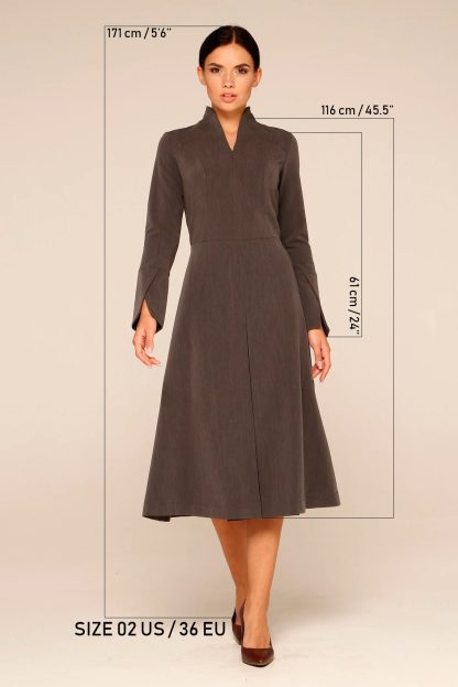 High collar long sleeve dress - Image 7