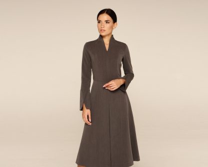 High collar long sleeve dress - Image 4