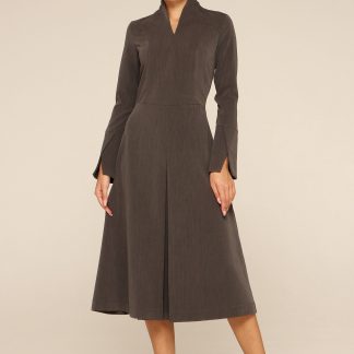 High collar long sleeve dress