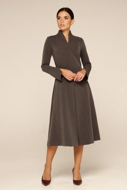 High collar long sleeve dress - Image 2