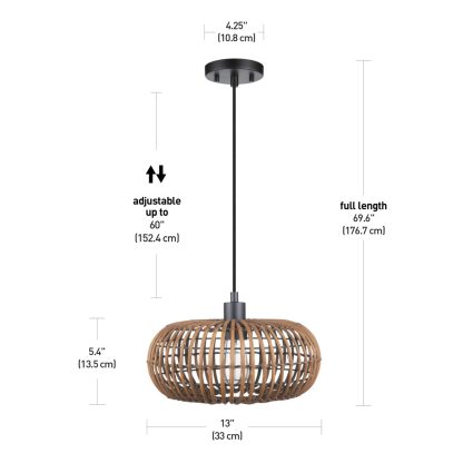 Rattan lampshade single head chandelier - Image 8