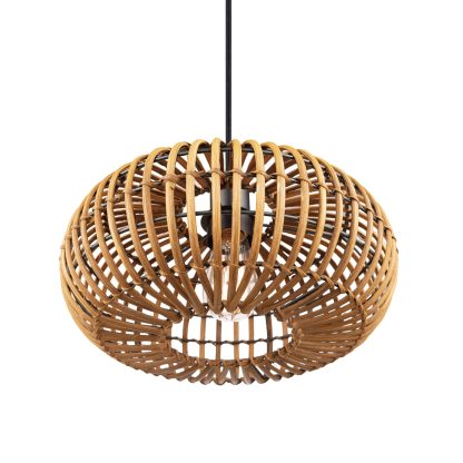 Rattan lampshade single head chandelier - Image 2