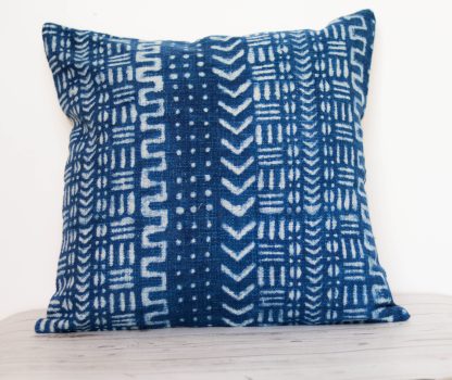 Indigo Mudcloth Print Cushion Cover