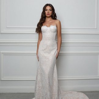 Floral Lace Wedding Dress with Corset