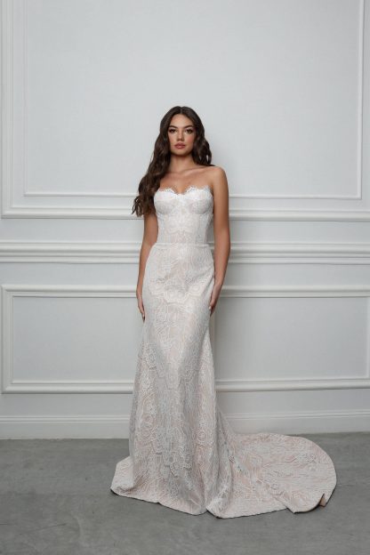 Floral Lace Wedding Dress with Corset