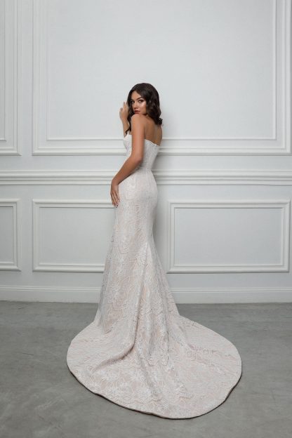 Floral Lace Wedding Dress with Corset - Image 4