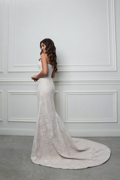 Floral Lace Wedding Dress with Corset - Image 3
