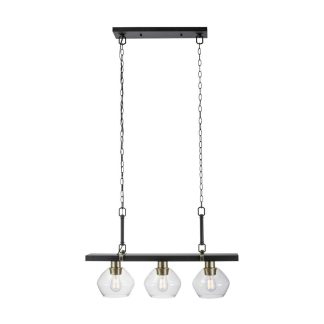 Three linear pendant lights