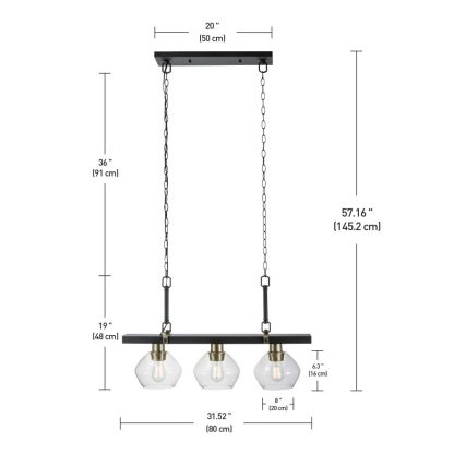 Three linear pendant lights - Image 4