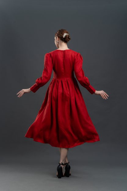 French Vintage V Neck Dress - Image 5