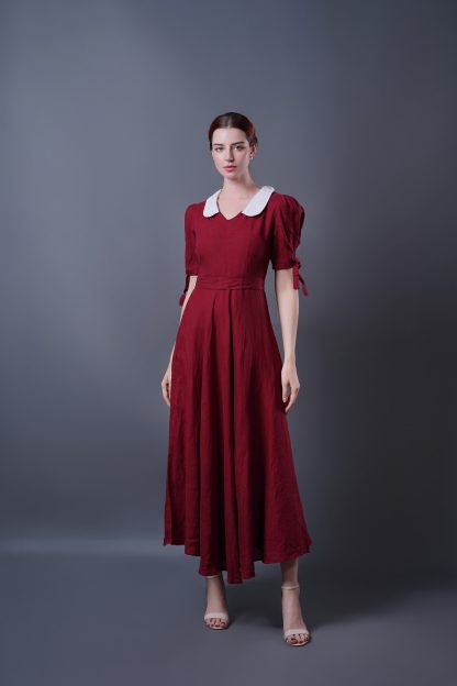 Vintage wine red dress - Image 4