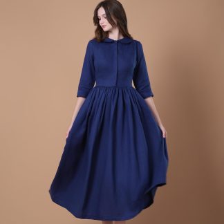 Retro elegant waist dress