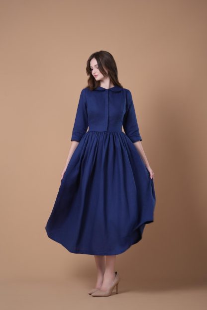 Retro elegant waist dress