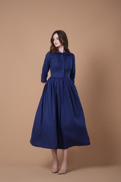 Retro elegant waist dress - Image 2