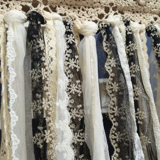 Crocheted lace valance curtains