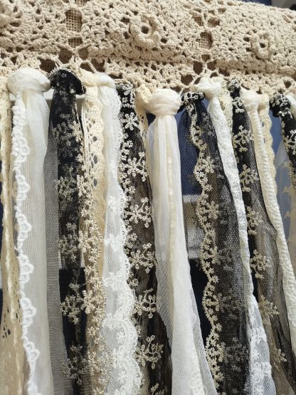 Crocheted lace valance curtains
