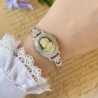 Silver Ladies Imitation Embossed Watch