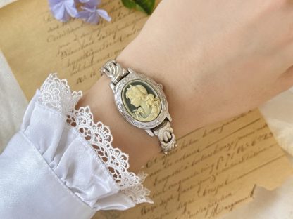 Silver Ladies Imitation Embossed Watch
