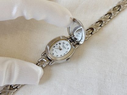 Silver Ladies Imitation Embossed Watch - Image 3