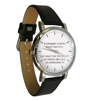 Left-handed Power Watch – Inspirational Quotes Watch