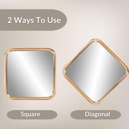 Gold frame square wall mirror - Image 4